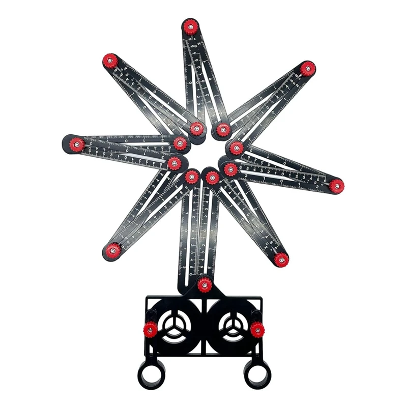16 Fold Multi Angle Measuring Ruler With Opening Locator, 16 Sided Angle Finder Measurement,Ceramic Tile Opening Locator