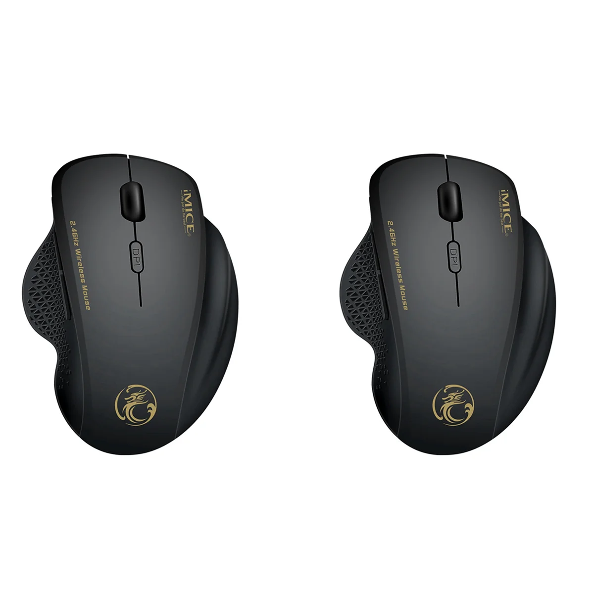 Mouse Ergonômico Sem Fio, 6 Teclas, LED, 1600 DPI, Carregamento de Computador, Ratos Gamer para Jogo FPS, 2 Pcs