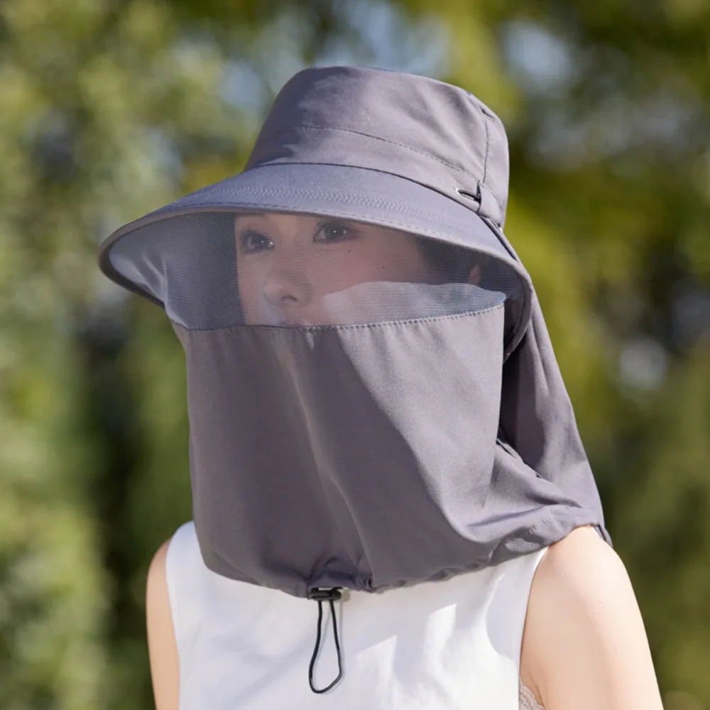 Fisherman Hat Wide-Brimmed Fisherman Hat Adjustable Breathable Sunshade Sun Hat Soft Lightweight Picking Tea Hat Women