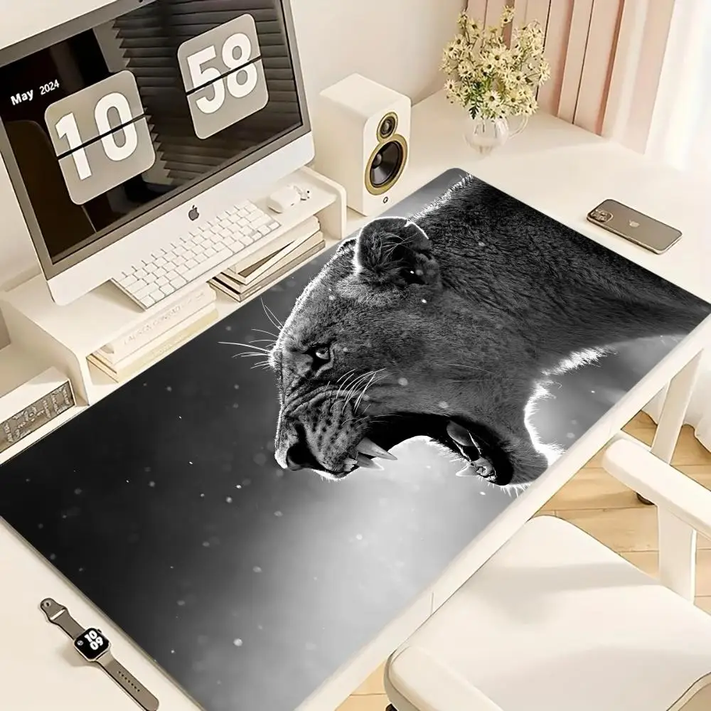 

Roaring Lion Mouse Pad XL Computer Accessories Office Game Table Mats Rubber Anti-slip Gaming Keyboard Mousepads Desk Pads 40X90