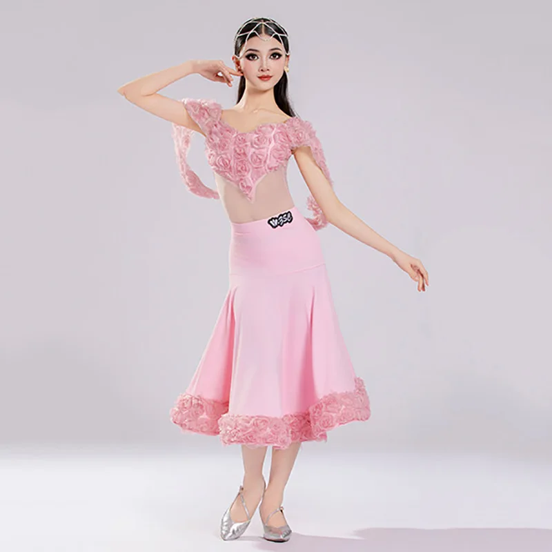 Modern Dancewear Girls Children National Standard Bodysuit and Large Skirts Group Professional Modern Dance Performance Costume