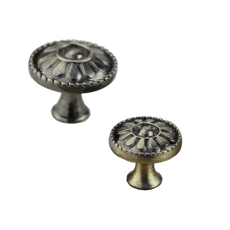 

Free Shipping Furniture Handle Antique European Round Zinc Alloy Knob Shoe Pull Cabinet Drawer Closet Door Pull Hardware Part