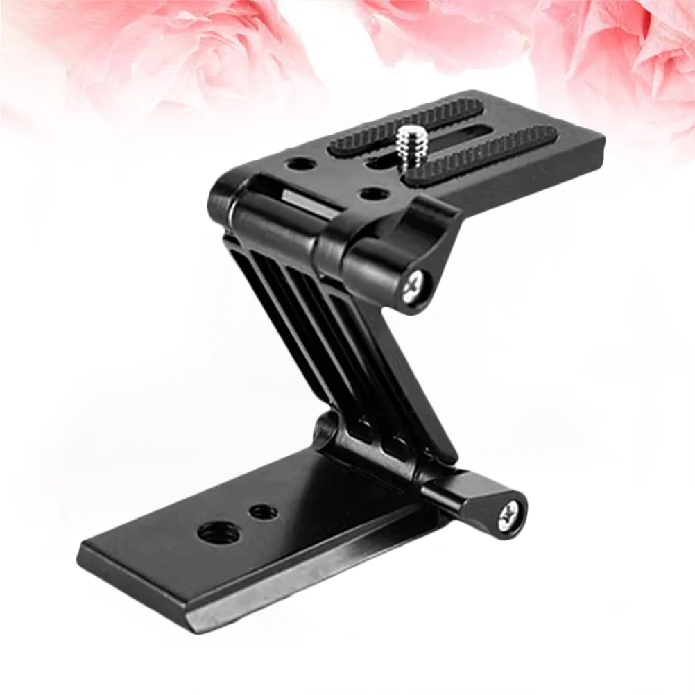 Cell Phone Stand Z Type Quick Folding Tripod Head Mounting Bracket Shape Release Plate Black