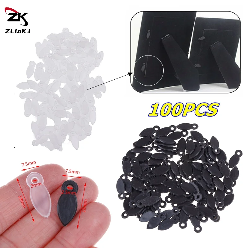 100pcs Black White DIY Rotating Buttons Photo Frame Hooks Picture Frame Accessories Crafts Photo Frame Plastic Buckle
