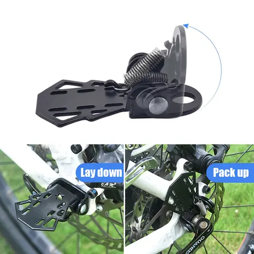 Imagen 2 del producto Reposapiés para asiento trasero de montaña, pedales de bicicleta montados en la rueda trasera, estribo plegable, accesorios de ciclismo, pedales antideslizantes, 2 uds.