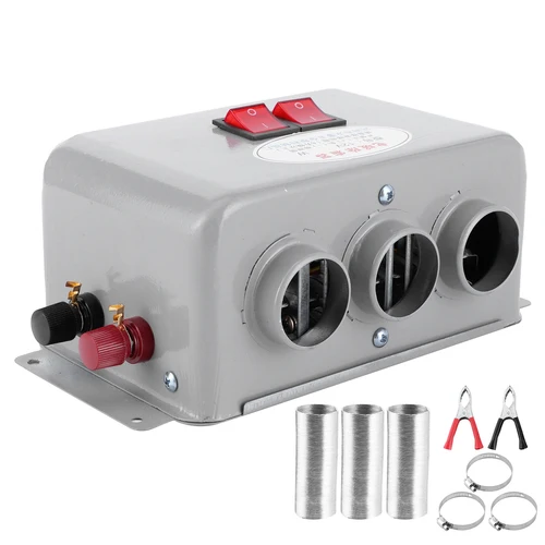 Imagen 1 del producto Calentador de coche compacto de 12V, 3 orificios, 600W-800W, calefacción rápida para invierno, eliminación de heladas, bajo nivel de ruido