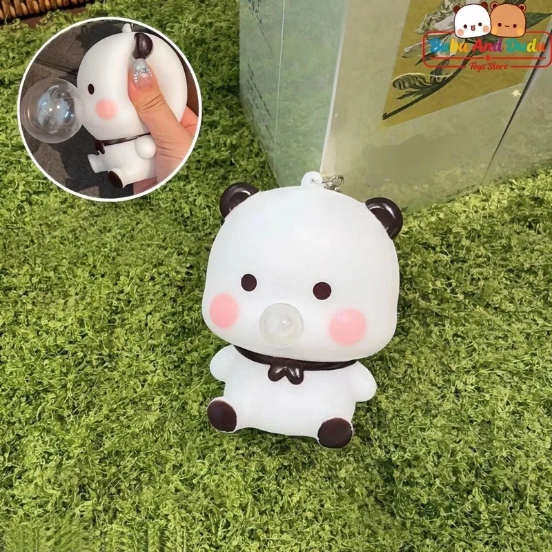 Bubu Dudu Bubble Blowing Stress Relief Keychain Fun Trendy Fantasy Figurines Cute Ornament Hanging Accessory That Blows Bubbles