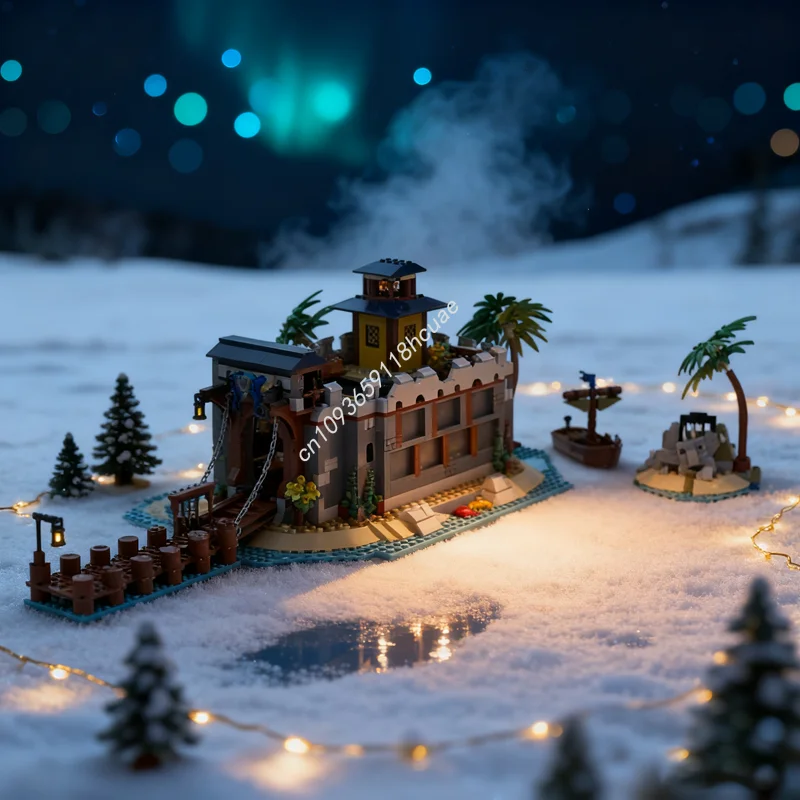 1295 個 MOC 灯台要塞城モデルビルディングブロッククリスマスギフト建築おもちゃ組み立てるクリエイティブレンガ誕生日