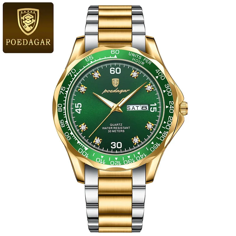 Top Brand Sport Men orologi da polso al quarzo di lusso in acciaio inossidabile impermeabile Business Gold Watch Man Trend calendario luminoso data