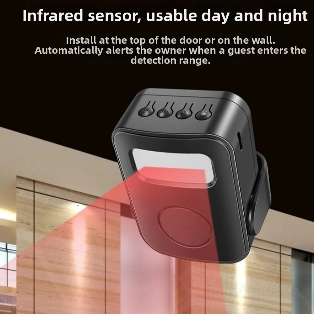 Infrared Sensor Intelligent Welcome Doorbell Recording Function Wireless Door Greeter Sensor Alarm Smart PIR Motion Detector