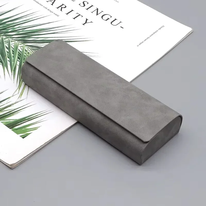 1 قطعة حافظة نظارات جلدية بسيطة قصر النظر البصرية الرجعية نظارات شمسية صندوق تخزين الموضة للرجال والنساء