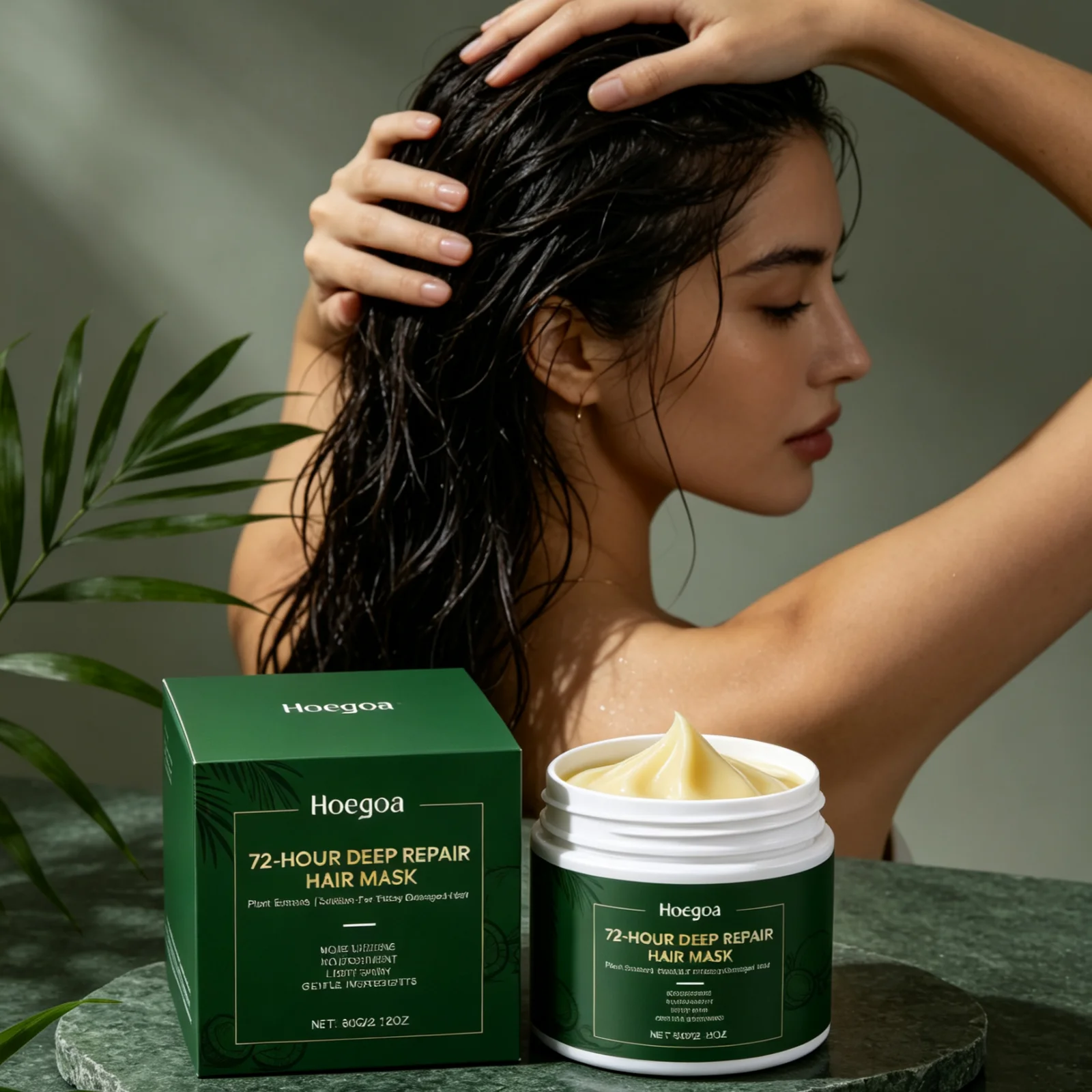 Hoegoa Repair Hair Mask Long Lasting Nourishing Fix Split Ends Anti Frizz Gloss Restoring Gentle Deep Conditioning Hair Mask 60g