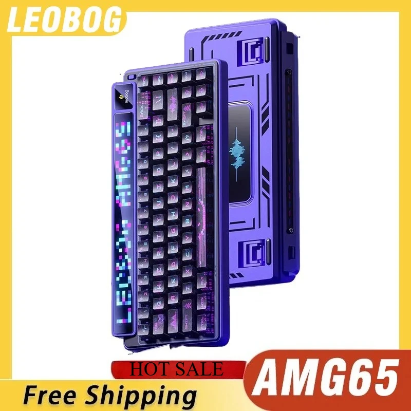 

LEOBOG AMG65 Mechanical Gaming Keyboard TFT LED Screen Wireless RGB Game Esports Custom Hot Swap 8000mAh Gamer Keyboard