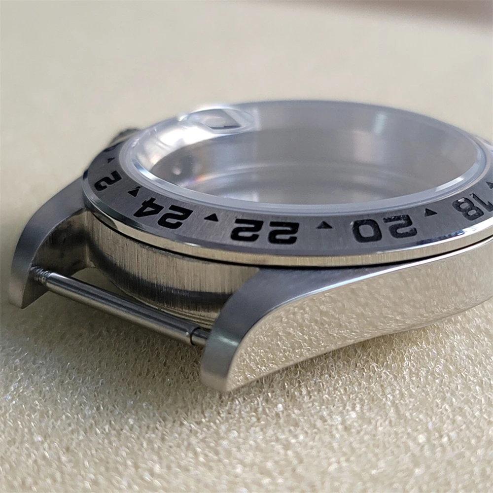 39MM Old Style Steel Diving Case GMT Bezel Sapphire Magnifying Glass for NH35/ NH36 Movement Modify Watch Accessories