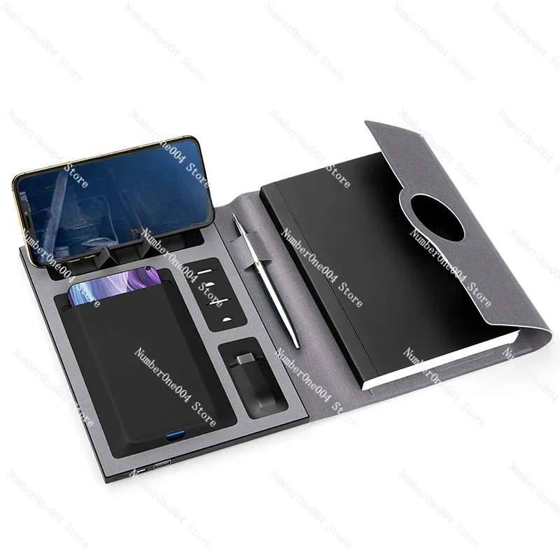 Modern Multi-Function Business Meeting Notepad Wireless A5 Loose-Leaf Notebook Phone Charging