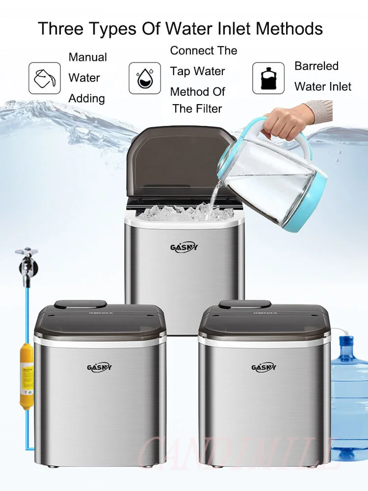 Ice Making Machine Small Square Shape Ice Cube Maker With 44 lbs/Daily And Self Cleaning Function For Parties, Kitchen, Bar