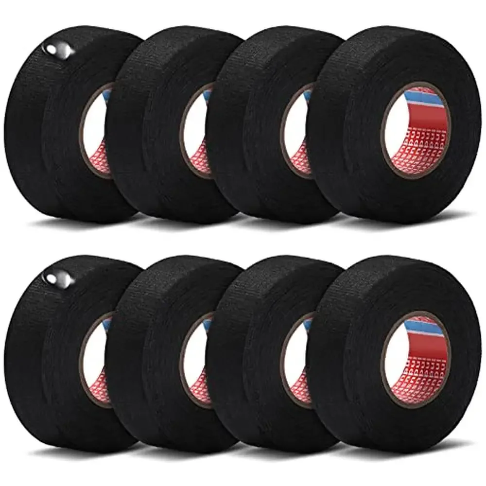 

24 рулона ленты для жгутов проводов, автомобильная ткань, высокотемпературная электрическая пленка, шумопоглощающая тепло, 1 дюйм x 49,2 фута, нетканый клей