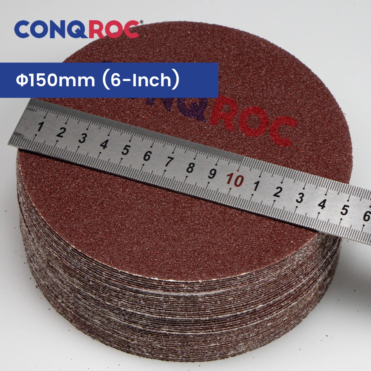 50 Pieces 150mm (6-Inch) Sanding Discs Aluminium Oxide Dry Sanding Papers Hook and Loop Grit 40~2000