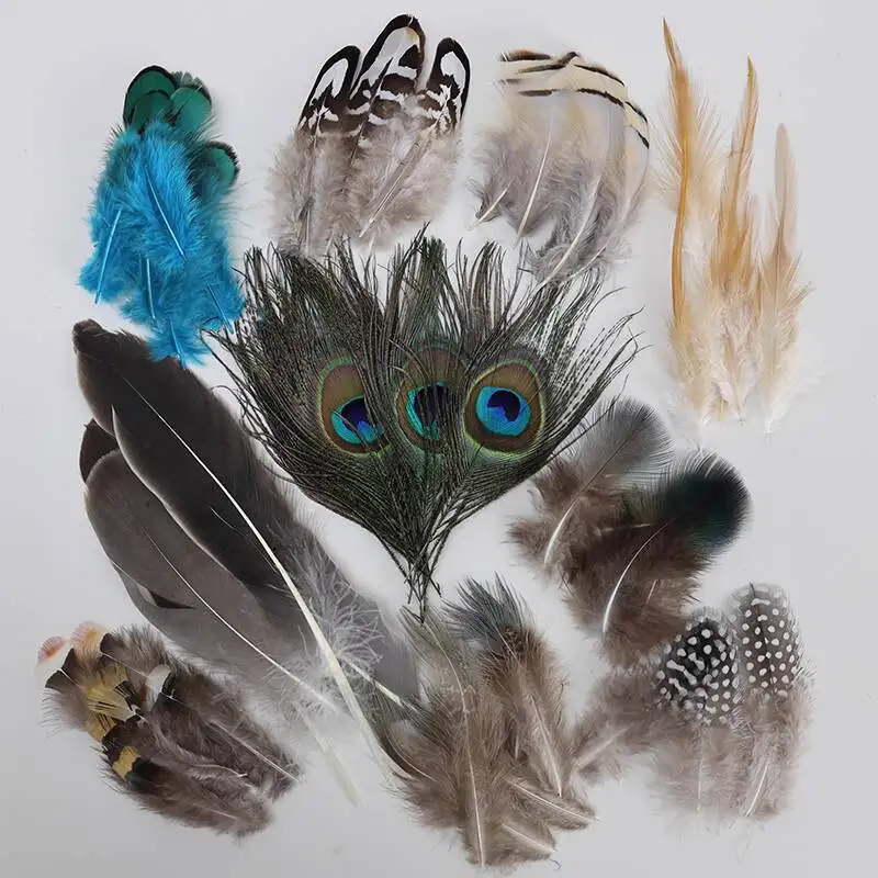 50pcs/pack Mixed Packaging Feather Decoration Specimen Making Turkey Feathers DIY Handmade Jewelry Accessories