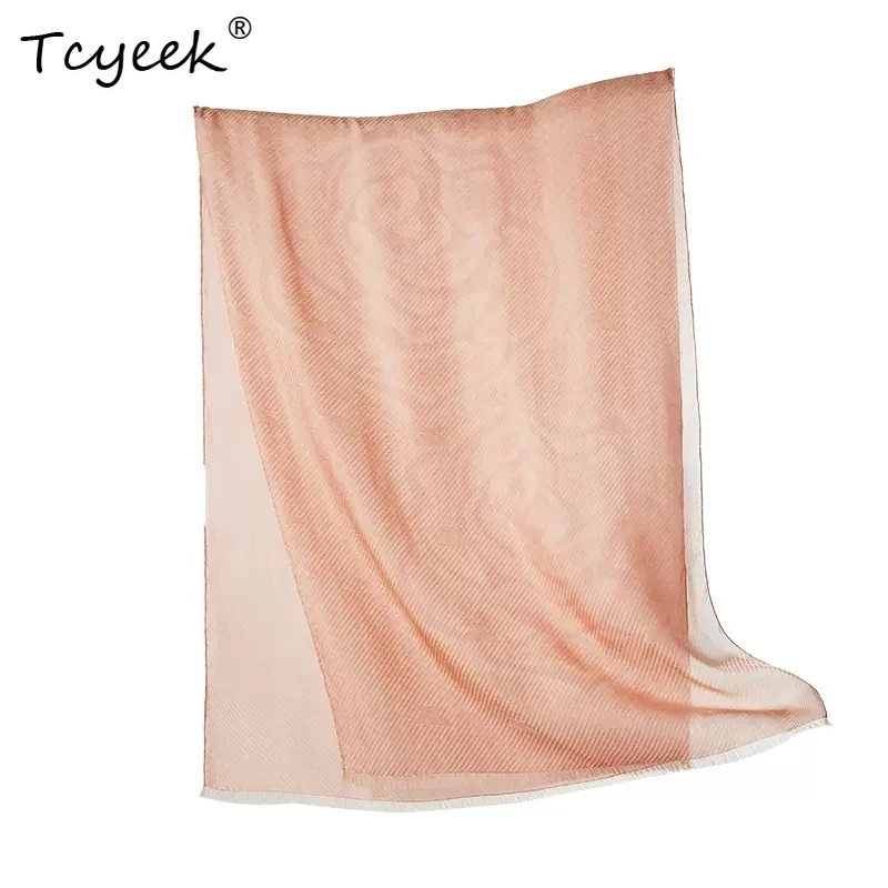 

Tcyeek, 100%Mulberry Silk Original Scarf, 180cm Flower Print, Women Retro Elegant Long Scarf, Mom's Gift 2024 Autumn A469130QC
