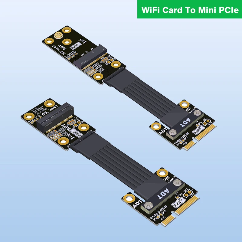 

ADT-Link M.2 Key A.E. WiFi Card To Mini PCIe (minicard) Slot Extension Cable Extender Adapter Extension Cable