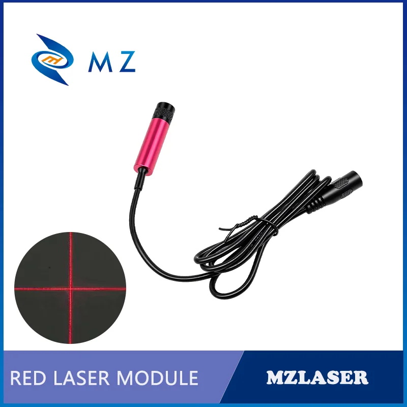 Adjustable Focusing Red Cross Laser Module 635nm D12mm 0.5mW 1mW 5mW 10mW 3V 5V 12V 24V Industrial Grade for Woodworking Parts