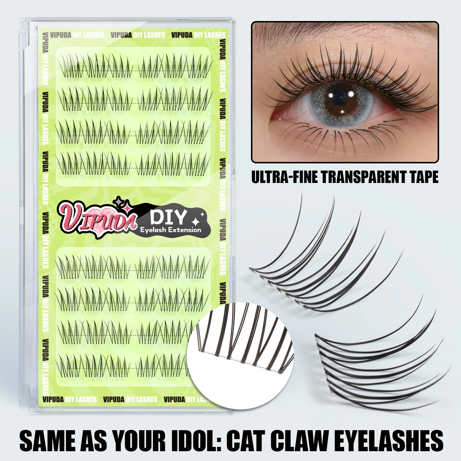 Cluster-Wimpern Natürliche DIY-Wimpernverlängerung Einzelwimpern Weiche Idol-Wimpern-Cluster Trilogy Comics Künstliche Wimpern