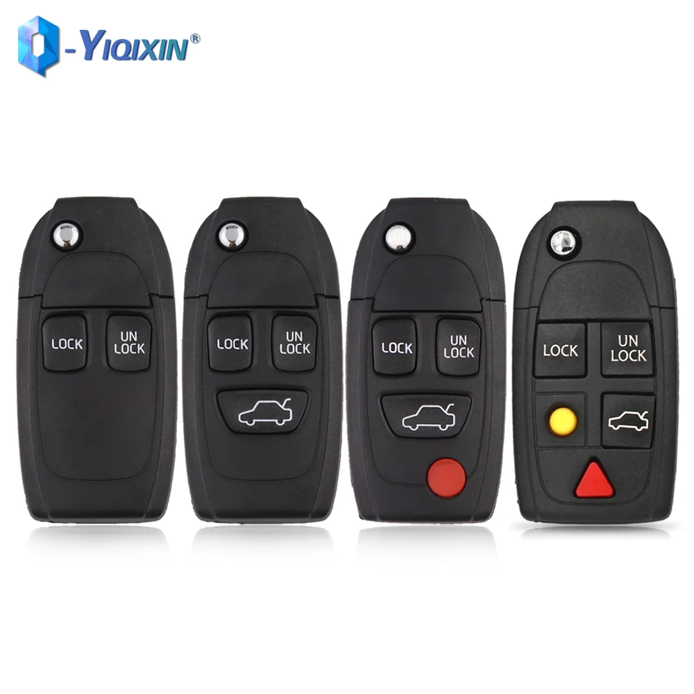 Modified Remote Car Key Shell For VOLVO S60 S80 V70 XC70 XC90 V50 C30 S40 D30 XC60 V40 V90 Flip Key Case Fob Uncut Blade No Logo