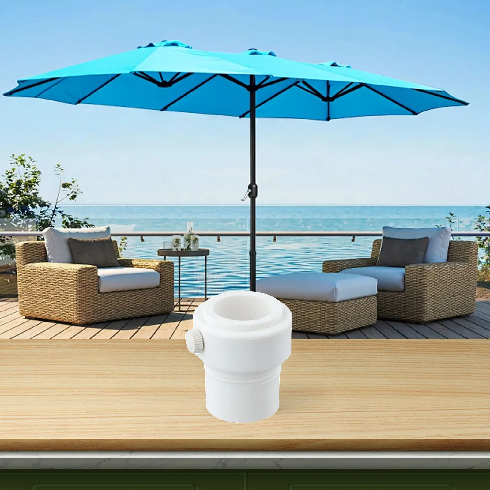 

Stability Sleeve Umbrella Pole Adapter As Pictures Show No Tipping Risk UV Resistant Acrylonitrile Butadiene Styrene