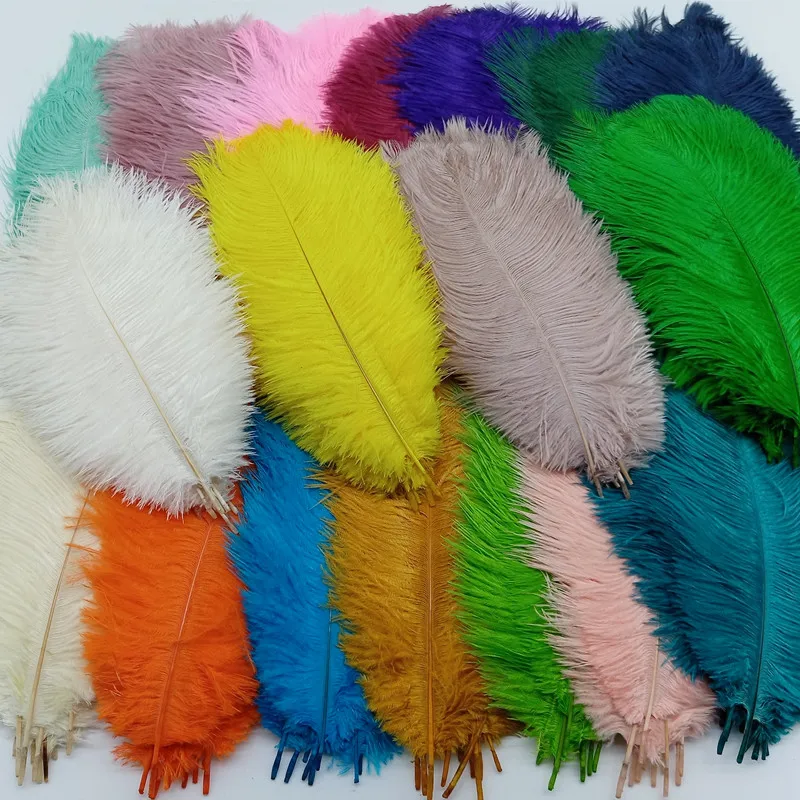 10Pcs Colorful Ostrich Feathers for Crafts Wedding Party Decoration Plumes Table Centerpieces Handwork Accessories Pluma 15-35cm