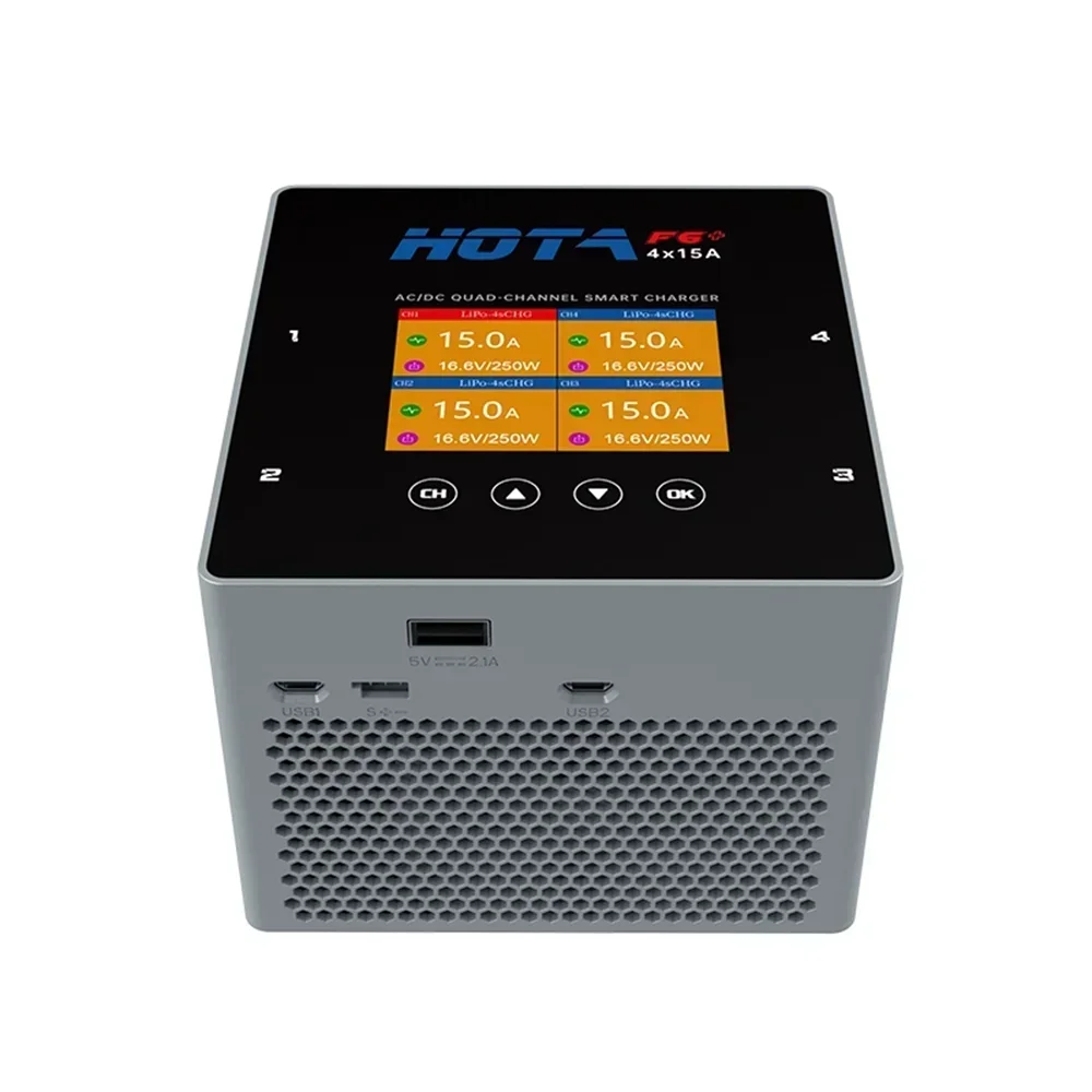 HOTA F6+AC 500W DC 1000W 15A Cargador equilibrado Cargador de batería de litio inteligente multifuncional