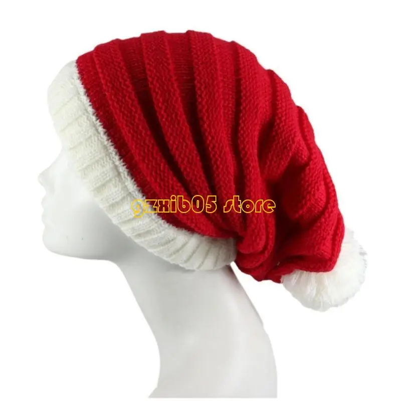 C9GE Theme Party Knitted Santa Hat Christmas Party Hat for All Age Festival Santa Caps Family Gathering Props Christmas Hat