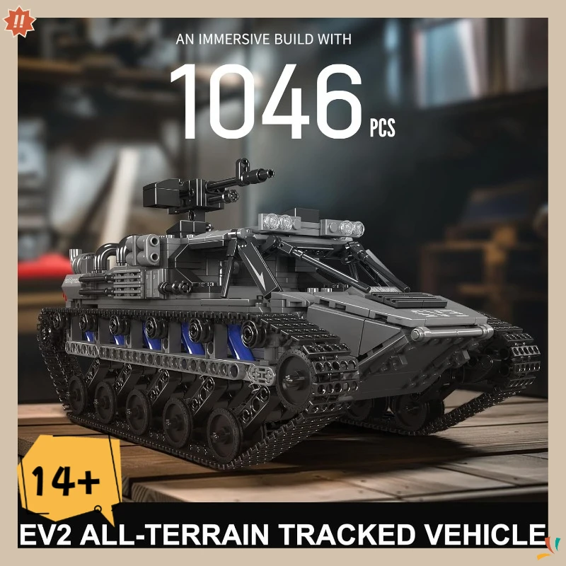 

Mould King EV2 All-Terrain Tracked Vehicle Building Blocks Set Remote/APP Control Car Model Adult Boys Military Enthusiasts