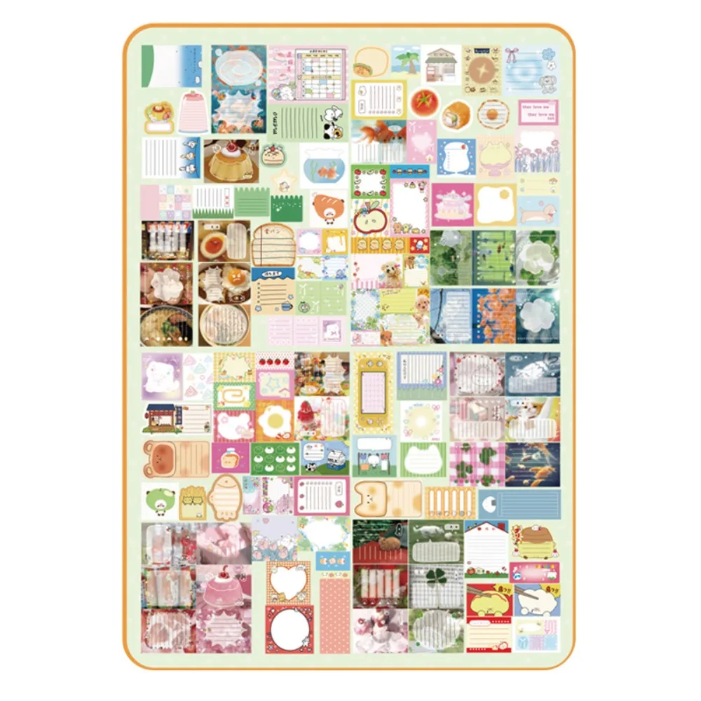 200 Pz/borsa 4 Stili Note Appiccicose Materiale Pacchetto FAI DA TE Cartoon Taccuini Memo Umore Graffiti Seriers Messaggio Regalo Diario di Carta Decorati