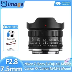 SG Image 7.5mm F2.8 Wide Angle Fisheye Manual Lens for Sony E Nikon Z Canon EOS R RF EOS M Sigma Leica L Olympus M43 Fuji X-E3
