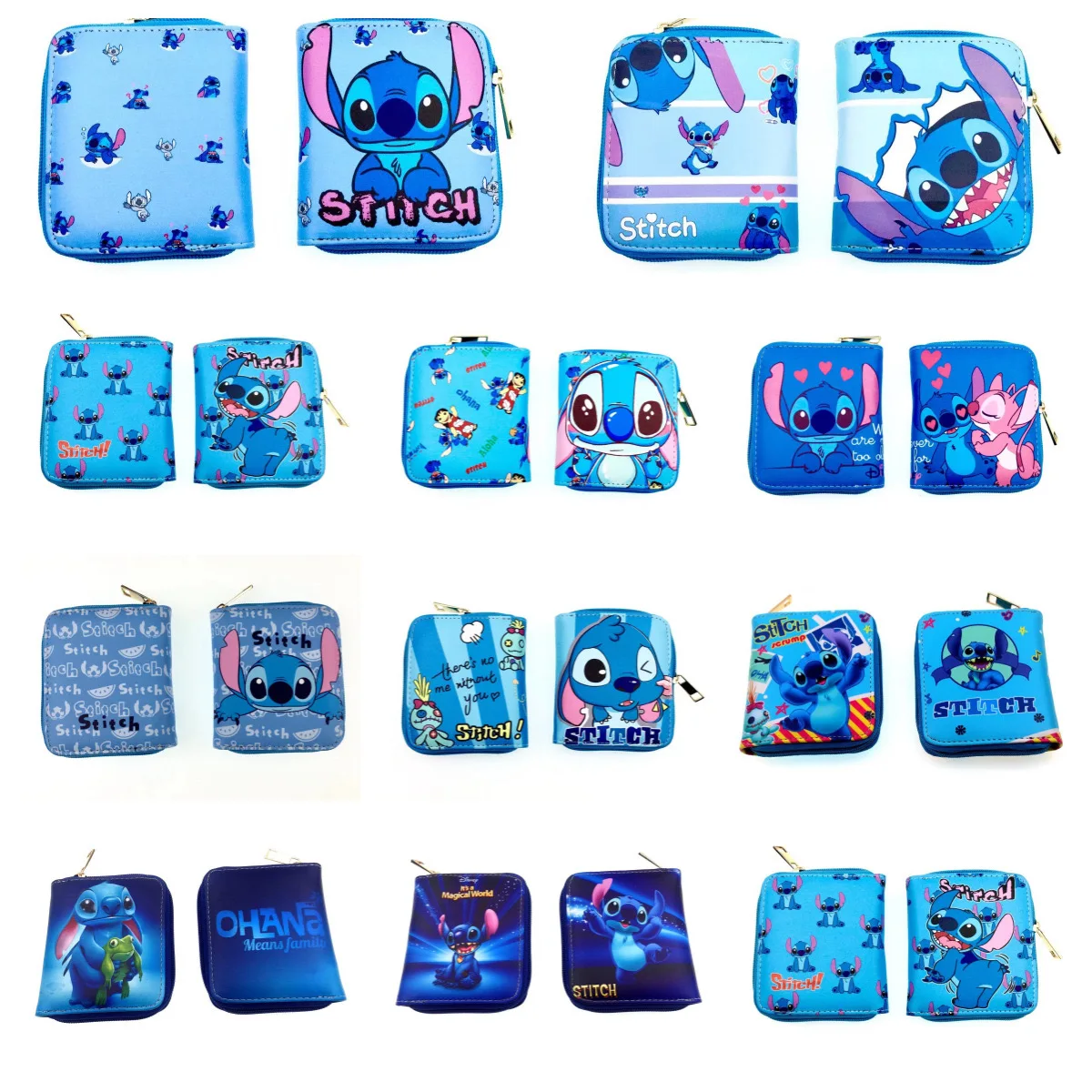 Neue vielseitige Anime Paar Stich Cartoon Münz geldbörse kurze süße Student Kinder Jungen und Mädchen Reiß verschluss Brieftasche Geburtstags geschenk