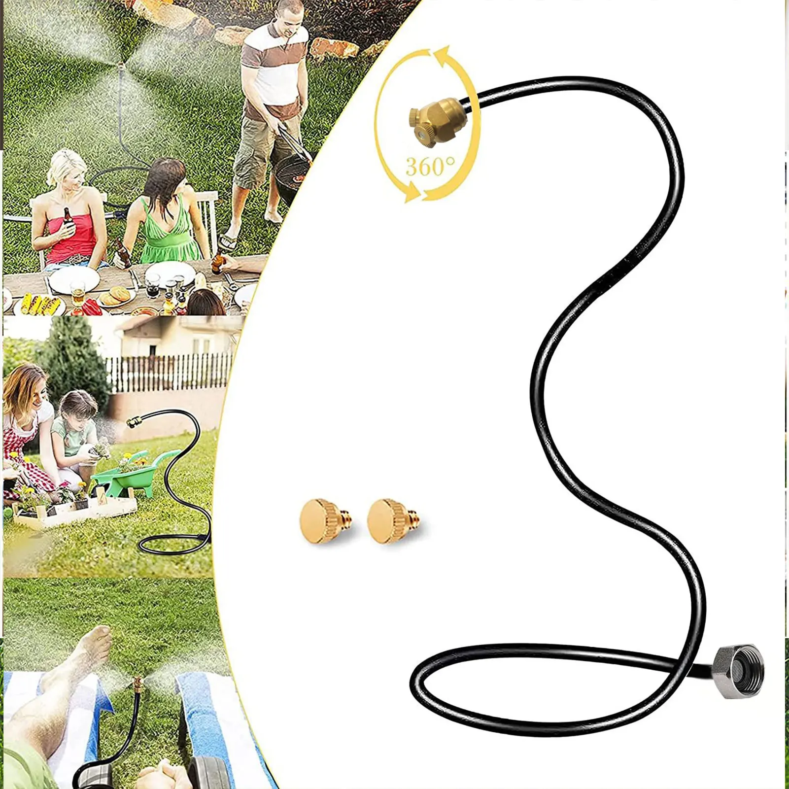 Irrigatore per nebulizzazione d'acqua da giardino sistema di nebulizzazione di raffreddamento portatile all'aperto per le giornate estive calde all'aperto