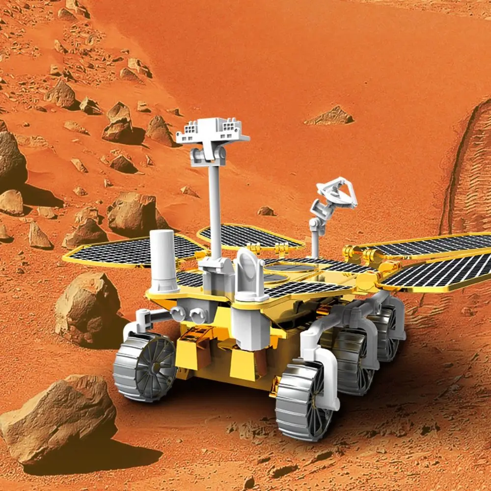 Plastic Space Mars Car Model Solar Energy Action Figures Zhu Rong Car Model DIY Ornament Die-cast Model Decoration