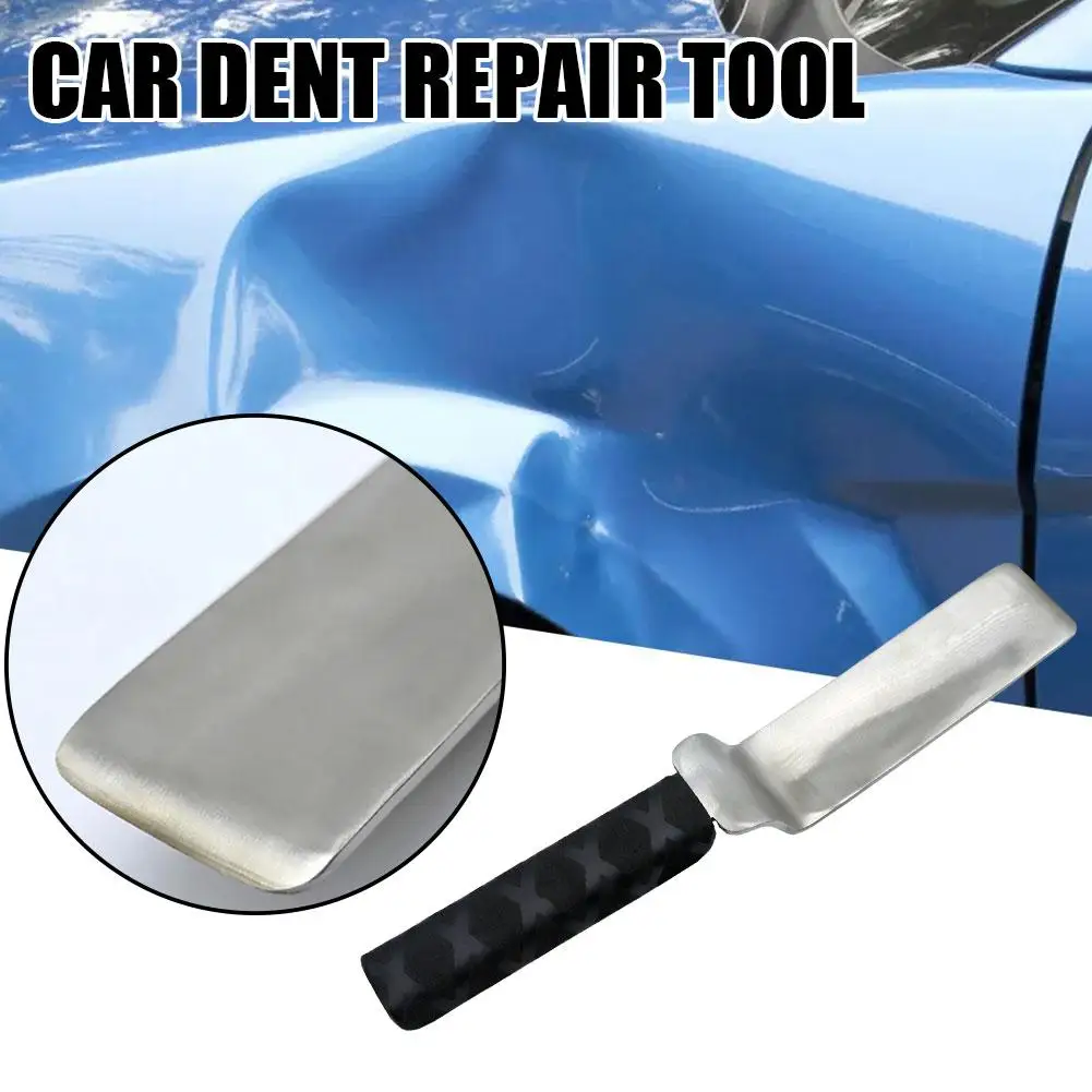 

Car Dent Repair Tool Paintless Dent Repairing Knock Steel Backing Plate Removal Pads Dent Rubber Handle Tools Body Stainles V4P1