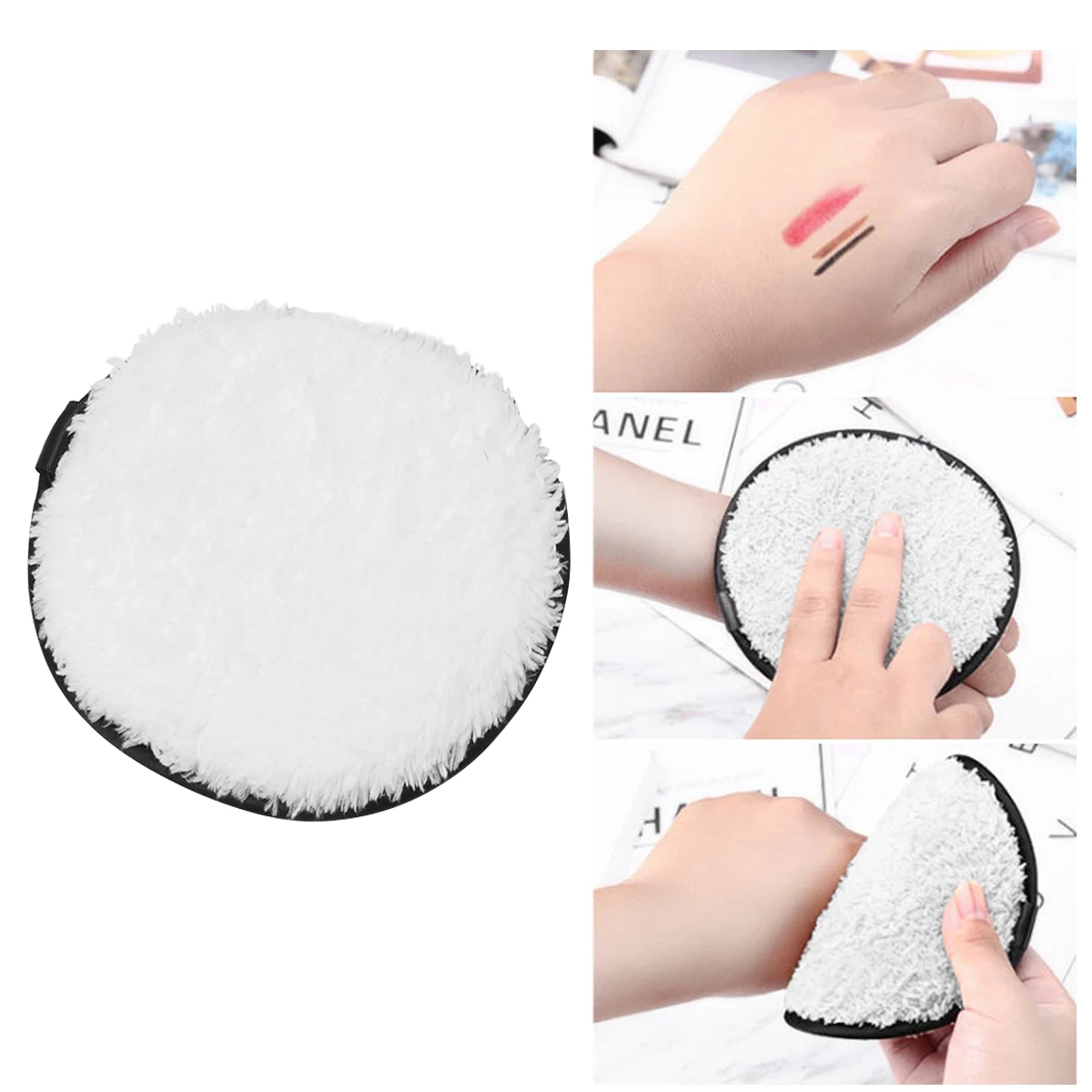 

3pcs Makeup Remover Soft Reusable Washable Wipe Pads Cleansing Cloth Face Towel Microfiber Removing Foundation Eye Shadow