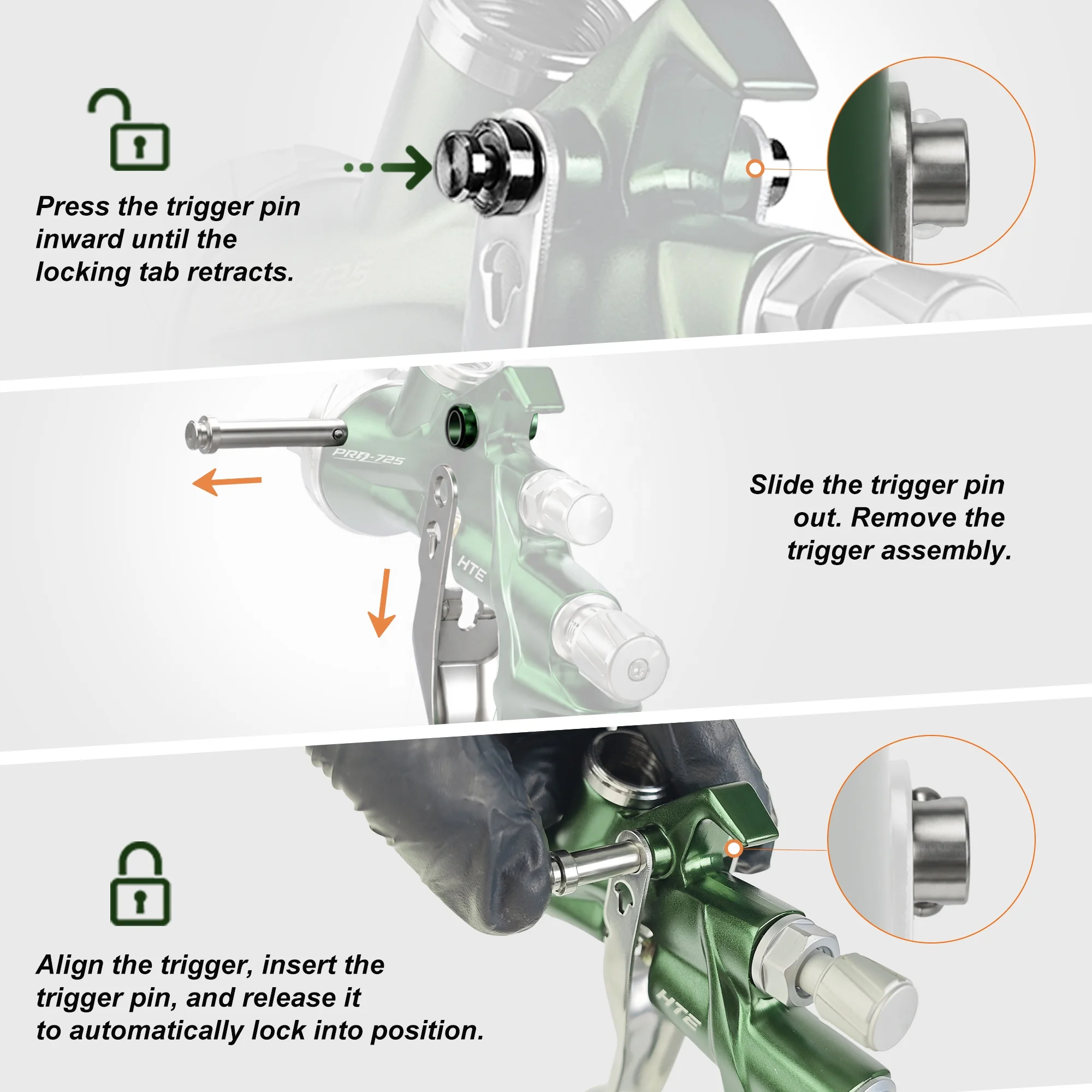 Advanced PRD-725 LVMP Spray Gun 1.3/1.4mm 600ml 427g No O-Ring High Atomization for Automotive Refinishing 4