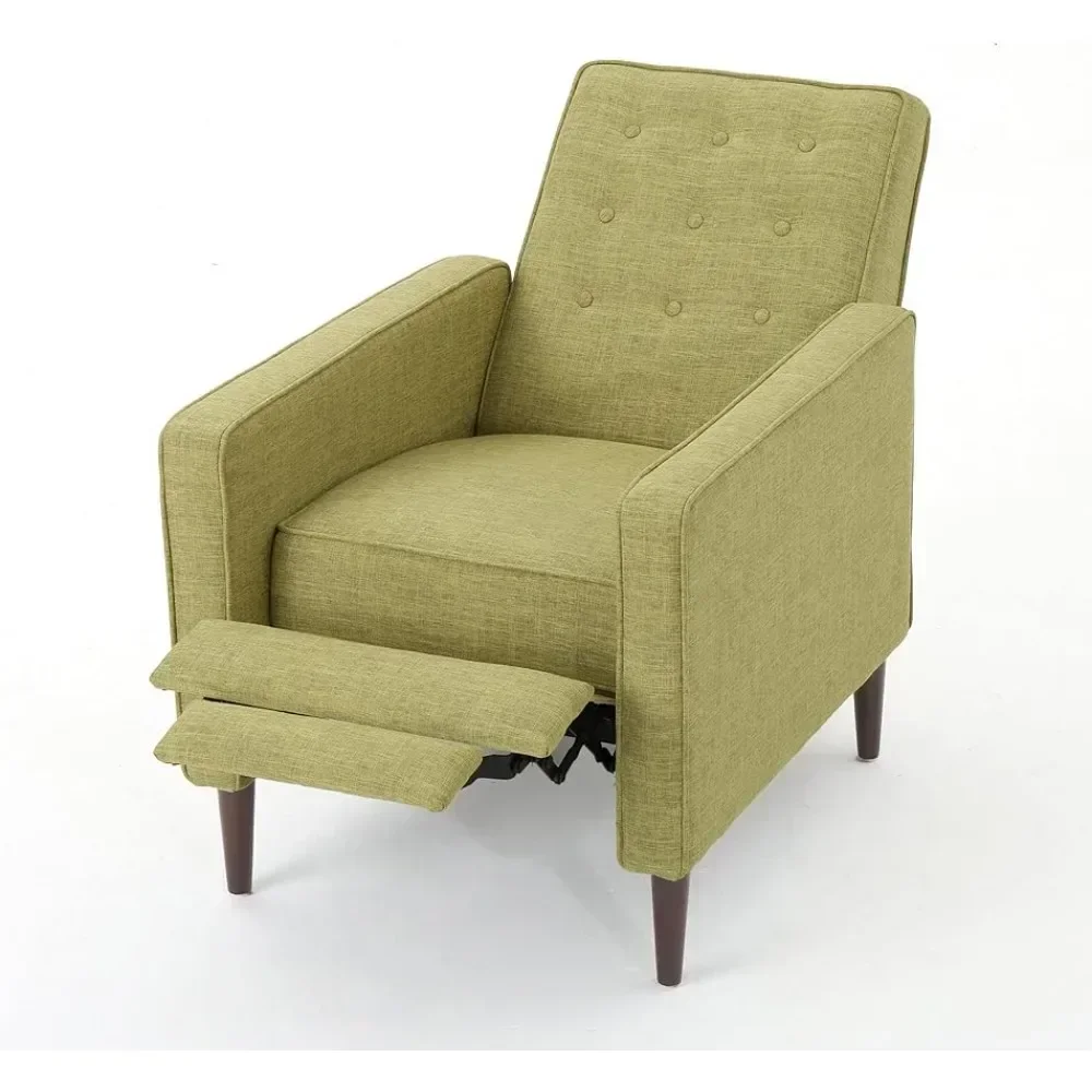 Mid-Century Modernผ้าReclinerห้องนั่งเล่นเก้าอี้โพลีเอสเตอร์เก้าอี้ปิดเสียงสีเขียว/Dark Espressoเก้าอี้เลานจ์เฟอร์นิเจอร์บ้าน