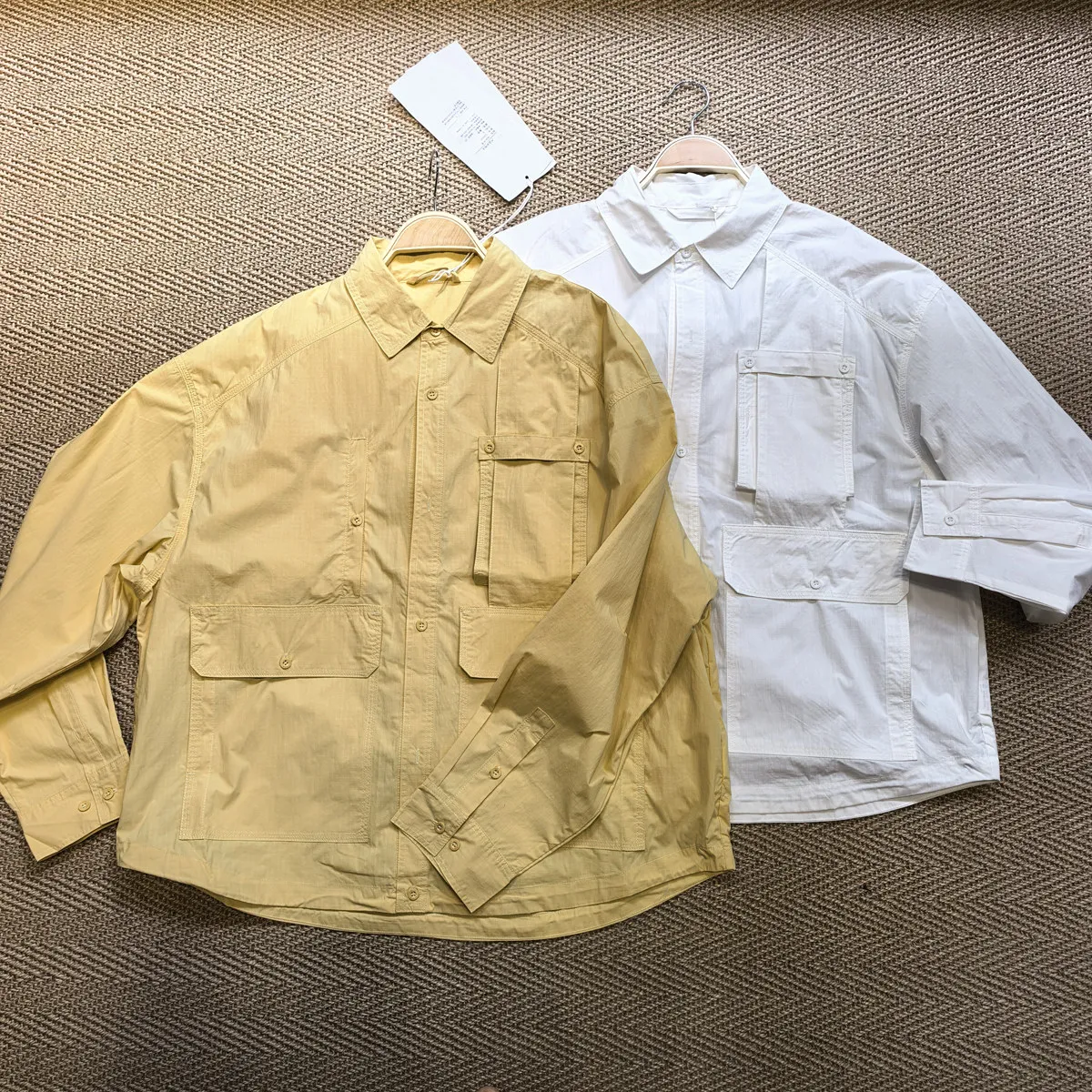 2026 New Japanese Style Multi-Pocket Loose K Wide Version Workwear Shirt Long Sleeve Shirt Coat Retro