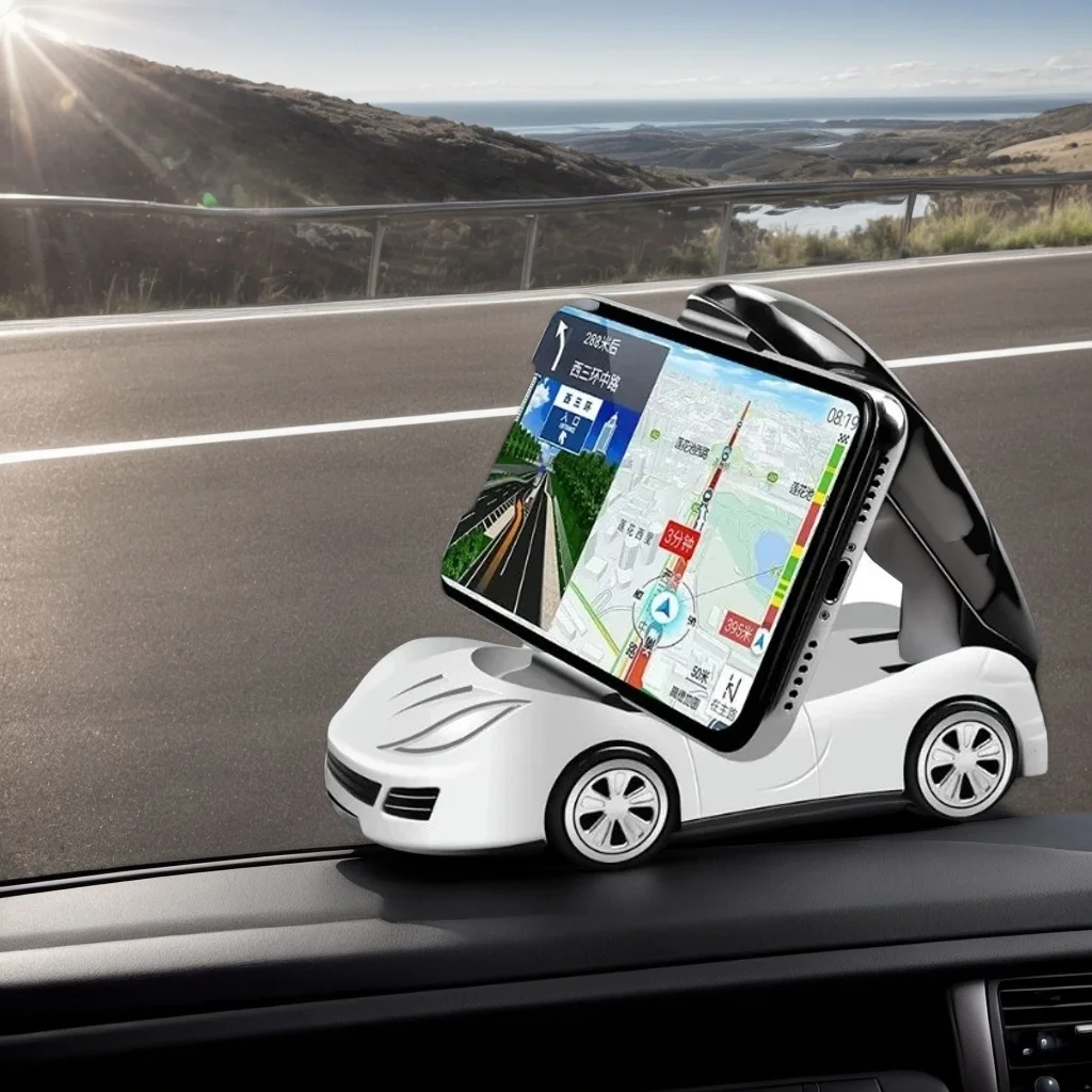 Soporte para teléfono modelo de coche deportivo genial: soporte para teléfono móvil para decoración creativa en el automóvil y uso en motocicletas