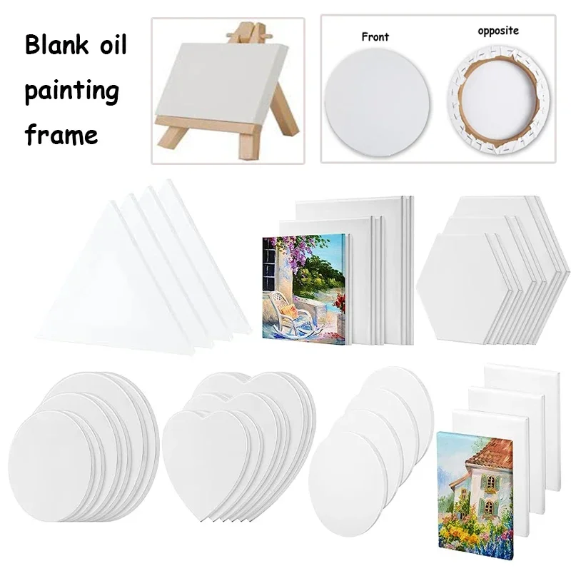

10-1pcs blank oil painting frame for painting primed cotton artist blank canva graffiti painting frame made of canvas and wood