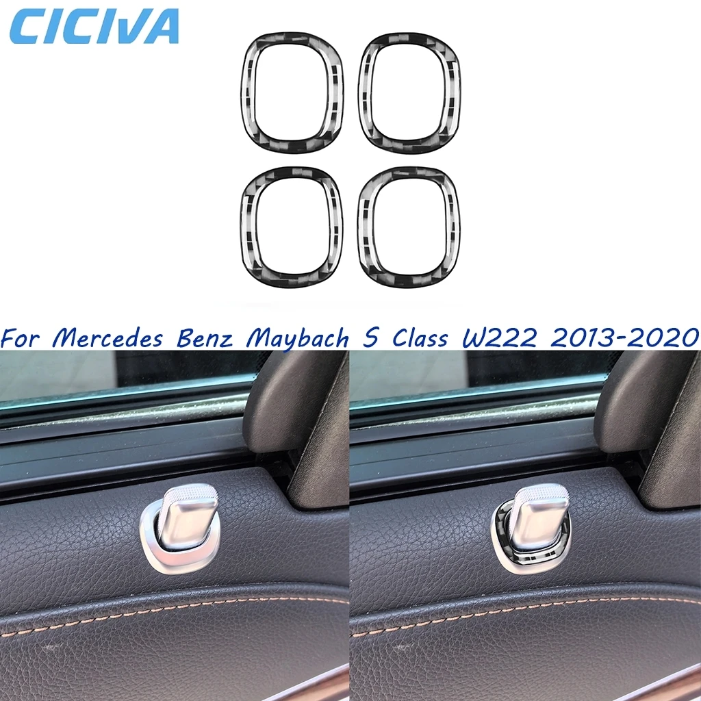 

For Mercedes Benz Maybach S Class W222 2013-2020 Car Door Window Lock Lift Carbon Fiber Interior Accessories Cover Sticker Trim