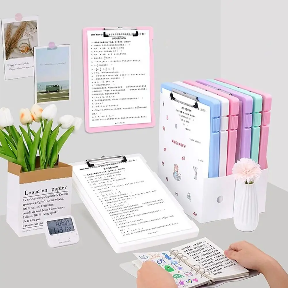 Organized Plastic Document Organizer Writing Board WordPad Certificate File Container Storage Box