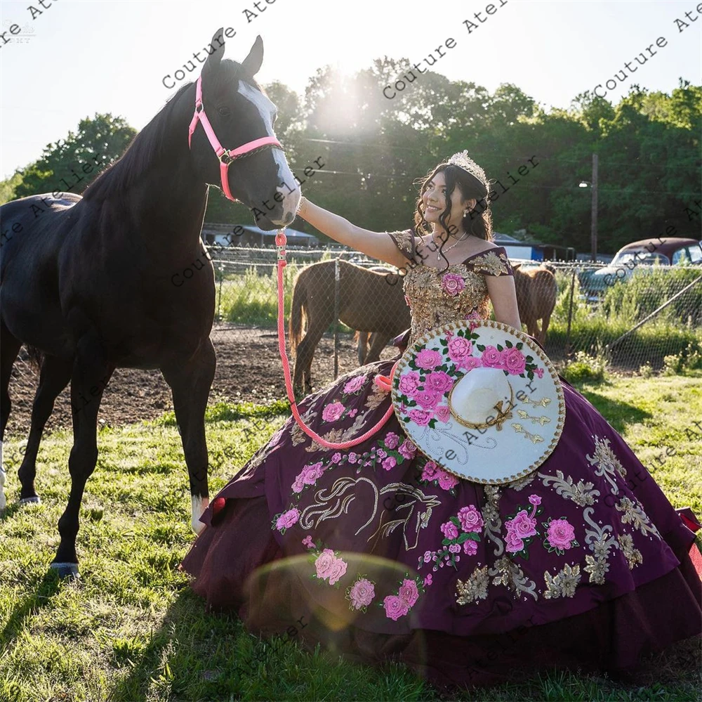 مشد أرجواني ثوب الكرة ، فساتين Quinceanera ، حفلة موسيقية رسمية ، فساتين التخرج ، الدانتيل حتى الأميرة ، الحلو 15 ، 16 ، 15 سنة