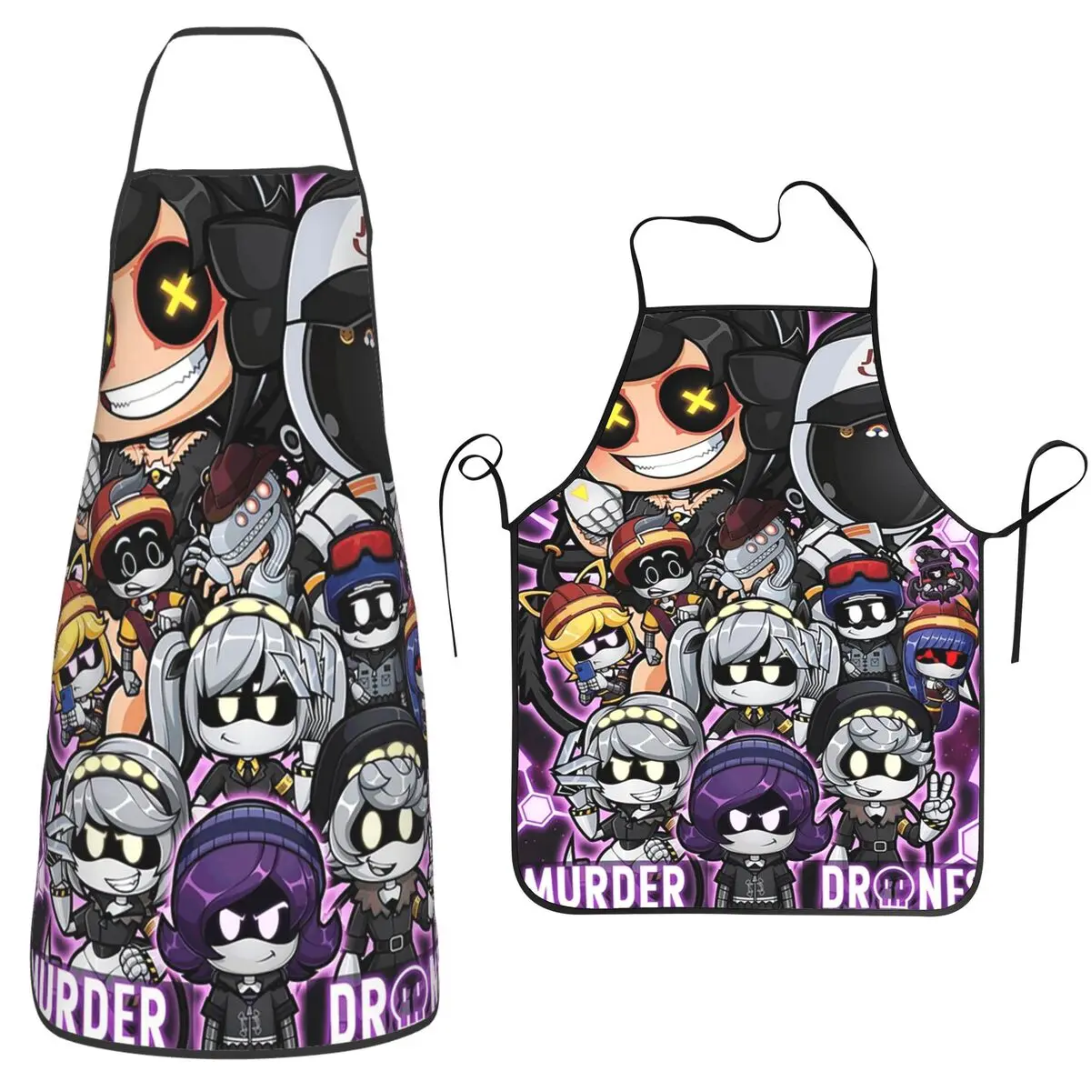 Murder Drones Uzi Collage Game Anime  Aprons Chef Baking Tablier Waterproof Bib Kitchen Cleaning Pinafore for Women Men Painting