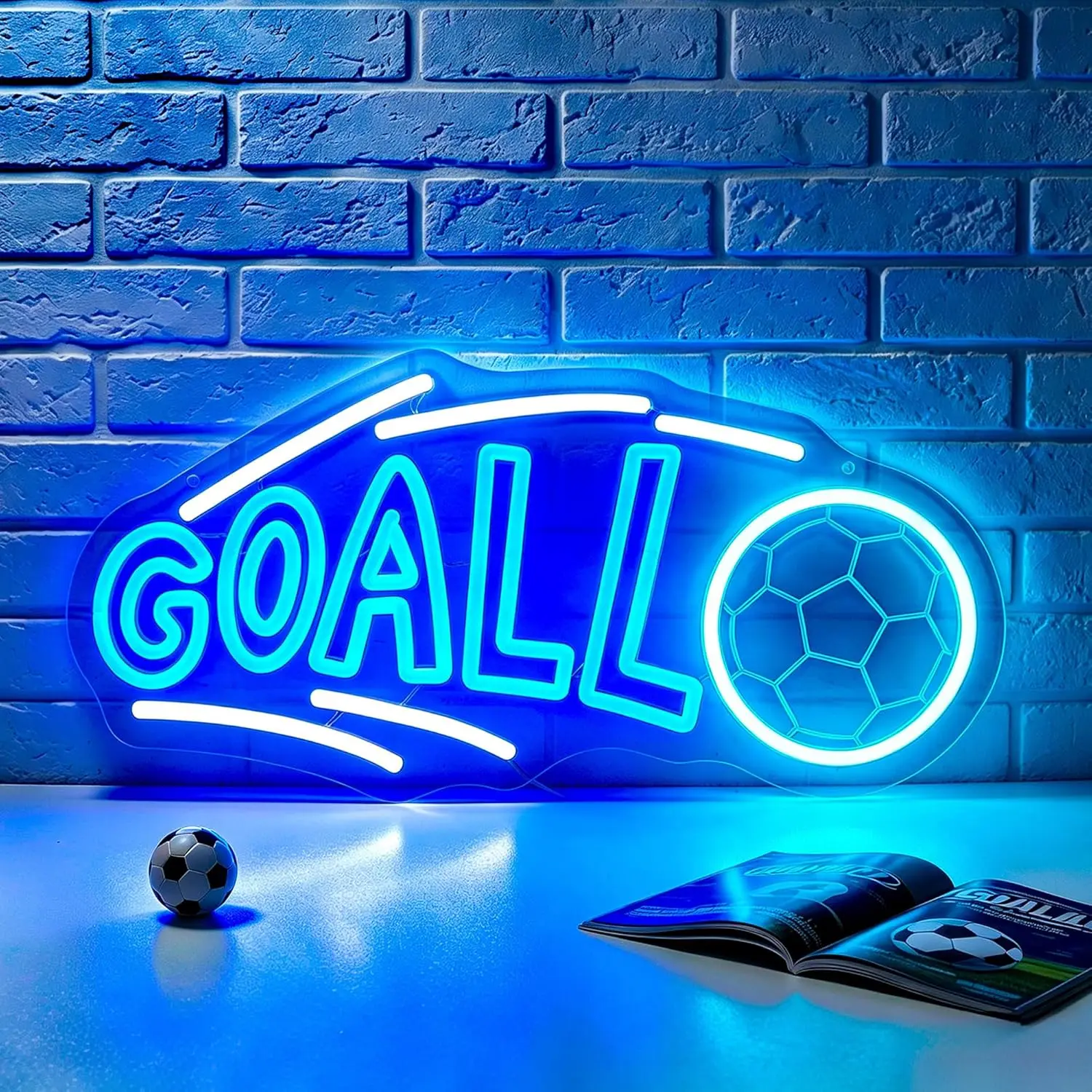 

Soccer Neon Sign USB Powered Football Led Light for Sport Club Gaming Room Kids Room Bedroom Decoration Fans Gift Art Wall Light